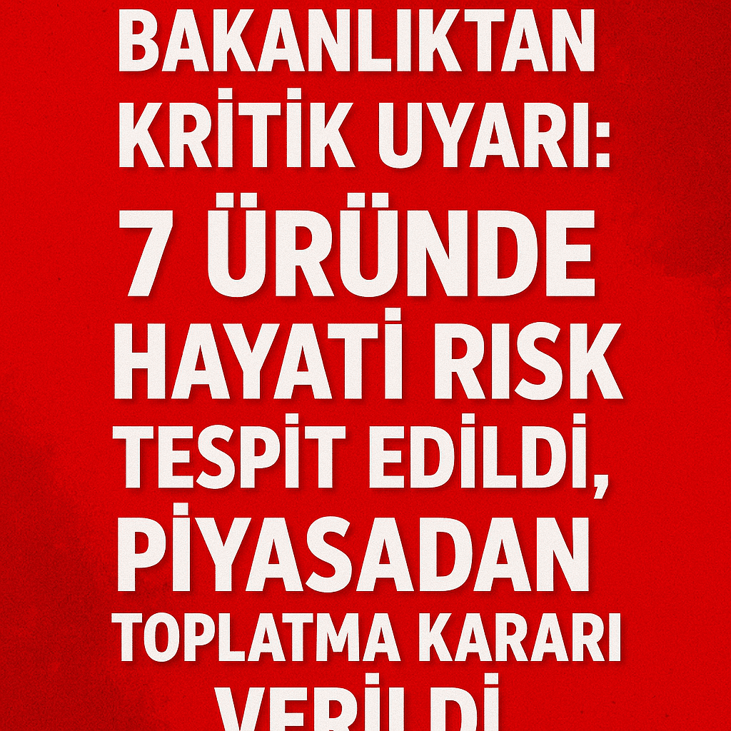 BAKANLIKTAN KRİTİK UYARI: 7 ÜRÜNDE HAYATİ RİSK TESPİT EDİLDİ, PİYASADAN TOPLATMA KARARI VERİLDİ