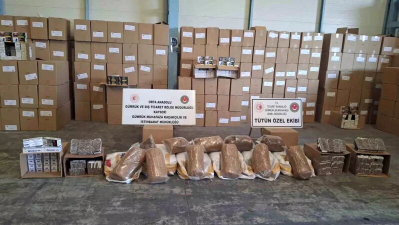 Kayseri’de Kaçak Tütün Baskını: 161 Kilo Tütün ve 3 Milyon Makaron Yakalandı