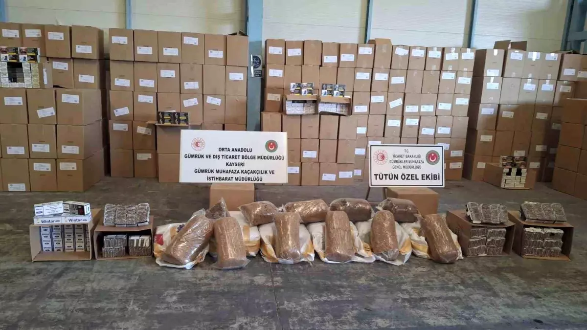 Kayseri’de Kaçak Tütün Baskını: 161 Kilo Tütün ve 3 Milyon Makaron Yakalandı