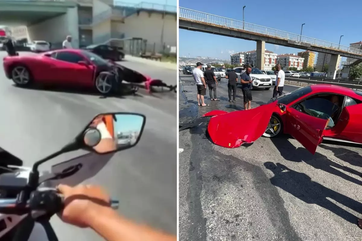 17 milyon liralık Ferrari, tam anlamıyla hurdaya dönüştü