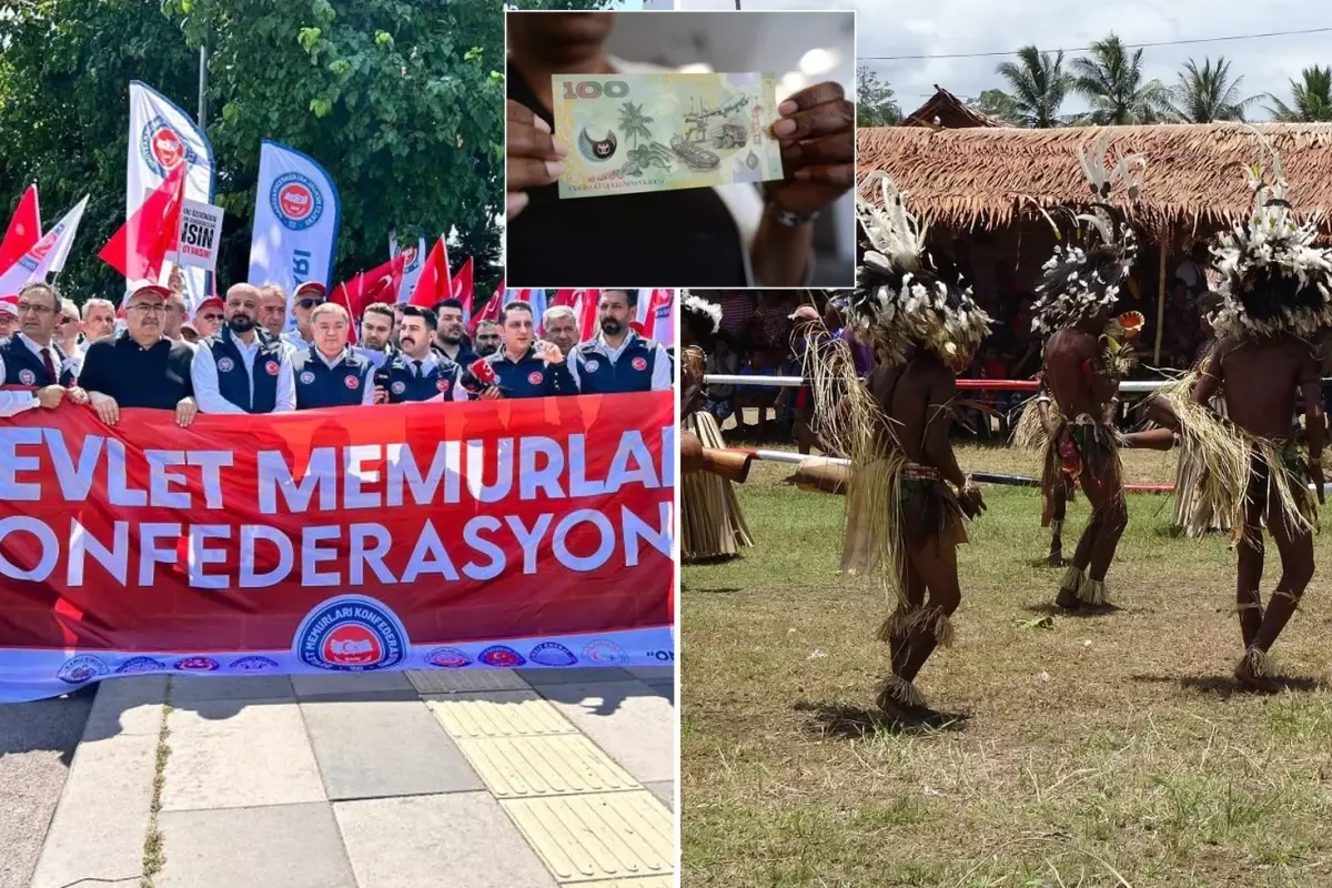 Eylemdeki memurlardan ilginç bir talep: Teklif edilen zam, Papua Yeni Gine Kinası ile ödensin.