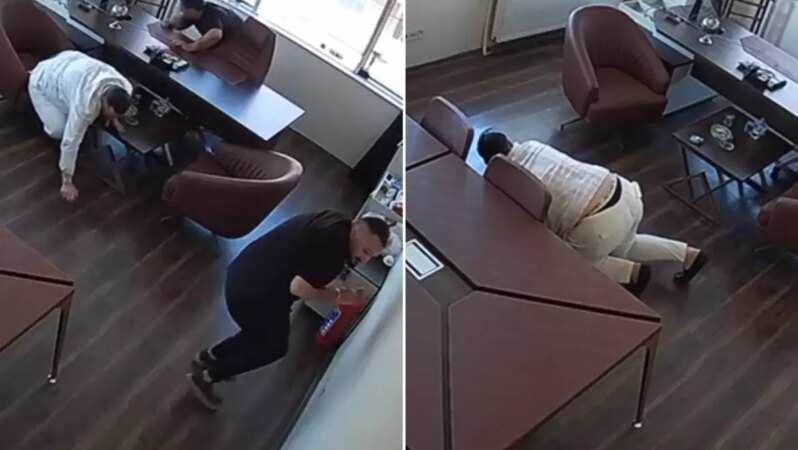 Patron odasına silahlı baskın! Yere yatarak hayatta kaldılar.