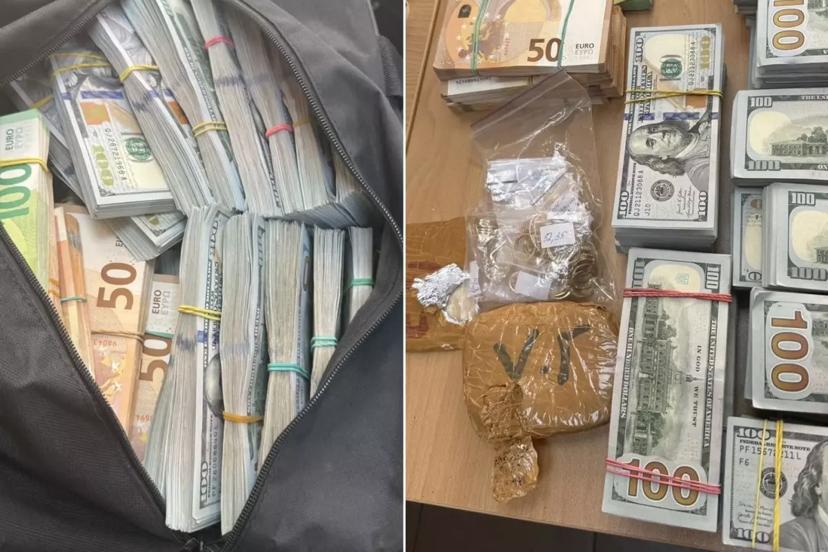 Sınırda çanta dolusu Euro, dolar ve altın ele geçirildi.