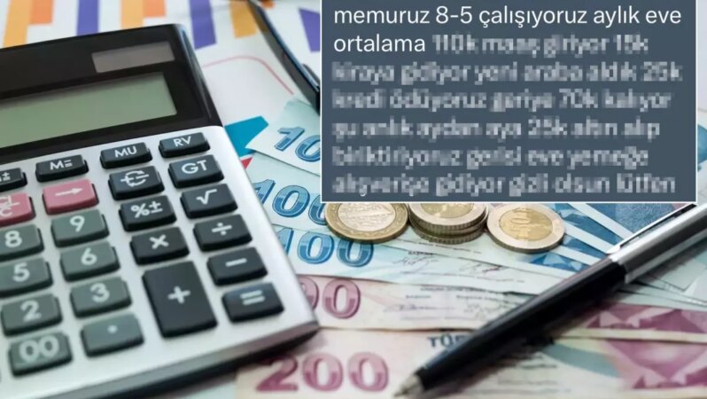 Her ay evine gelen parayı paylaşan memurun hesabı tartışma konusu oldu.