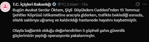 Av. Serdar Öktem'in Öldürülmesine İlişkin Gelişmeler 2 image 11