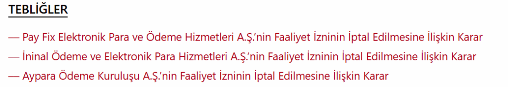 Üç Özel Ödeme Şirketinin Daha Faaliyet İzni İptal Edildi 2 image 103